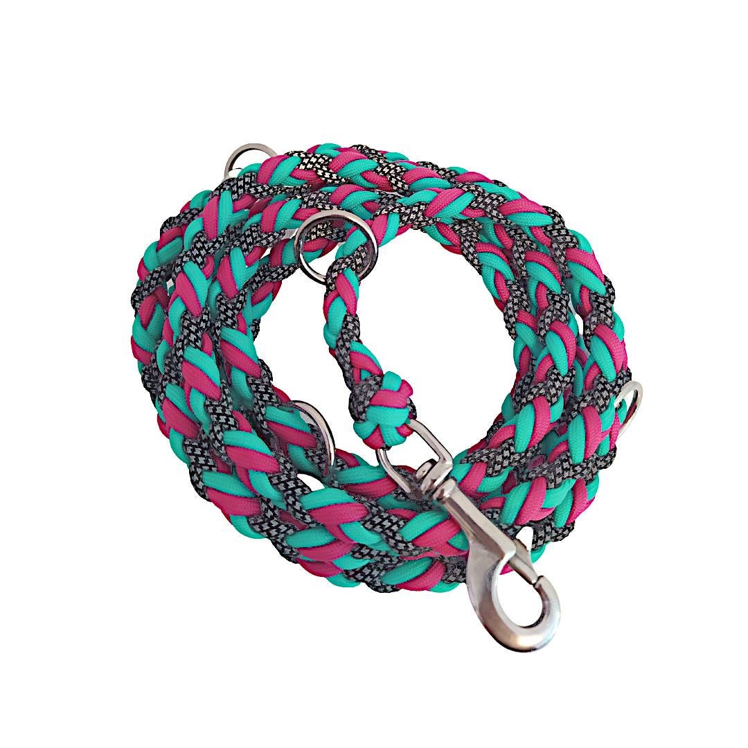 Reflective Dog Leash Braided From Paracord. Safe, Stable and Durable