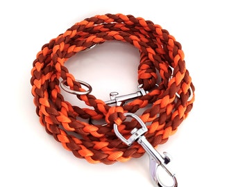 Dog leash braided from paracord, adjustable, different lengths and carabiners selectable, stable and durable, type: mini leash