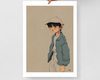 Baseball cap kid - fine art print