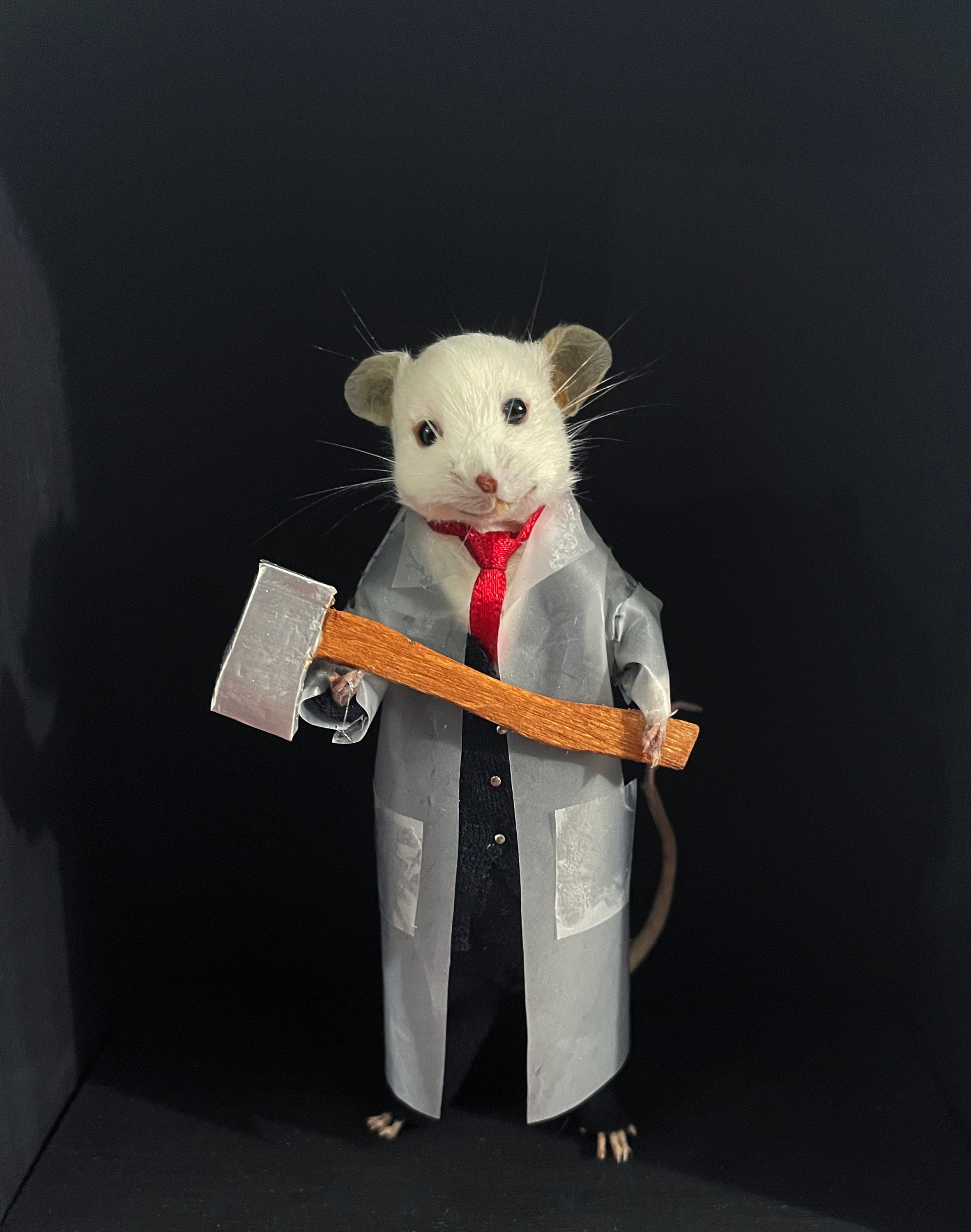 Shadowbox Taxidermy Mouse - American Psycho - I have to return some videotapes