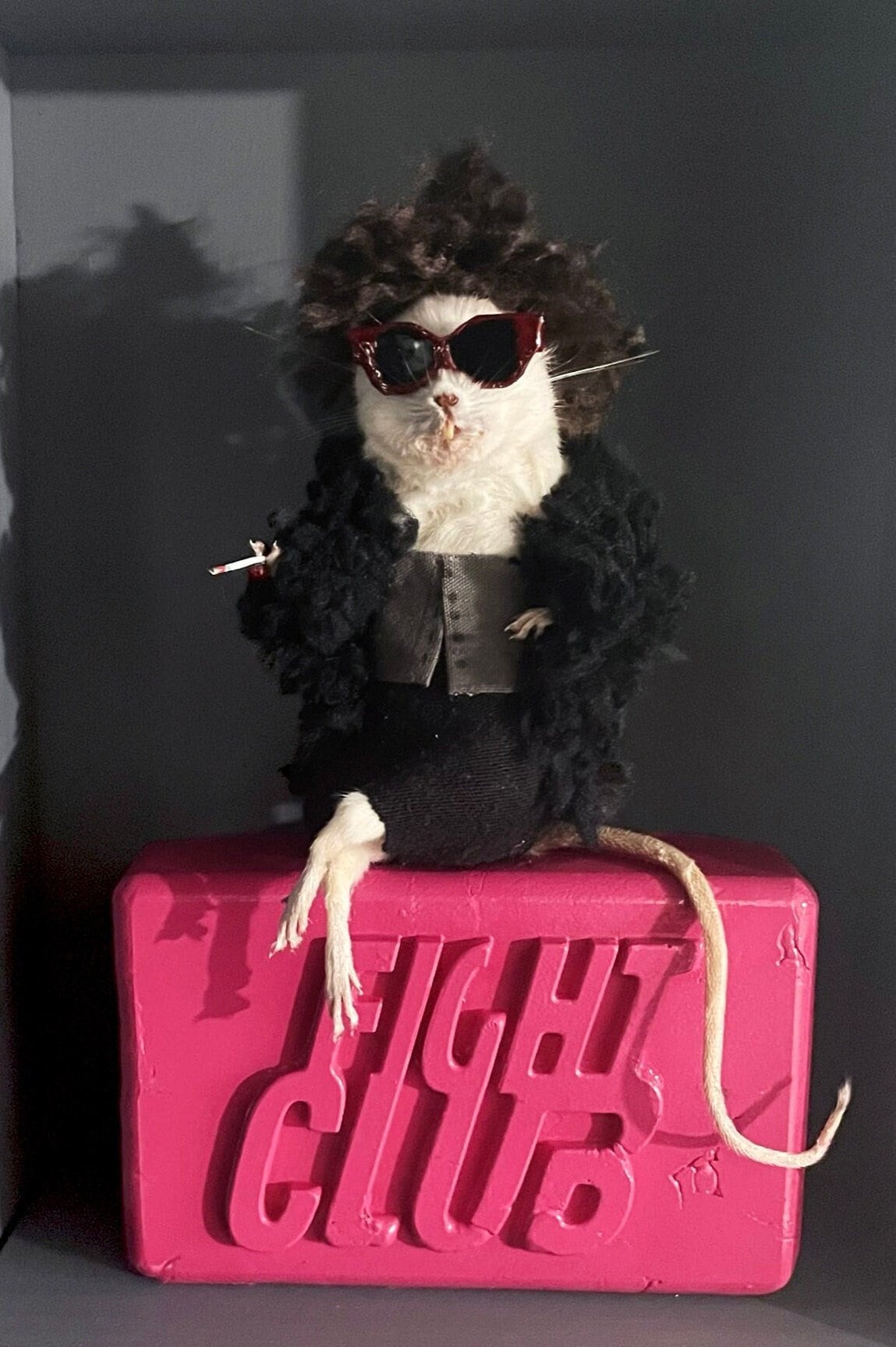 Shadowbox Taxidermy Mouse - Marla - Fight Club - You met me at a very strange time in my life