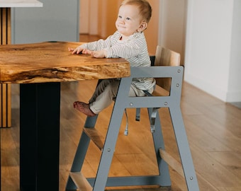 Minimalist Baltic Birch High Chair: Modern Baby Feeding Chair