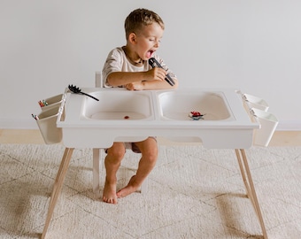 Kids Sensory Table: Birch Plywood Activity Table with Lids