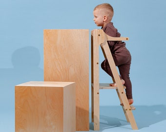Foldable kitchen tower, Kitchen tower, Montessori learning stool, Toddler tower, Toddler learning stool, Table, Kids and baby