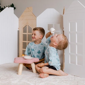 Wooden Montessori Playhouse | Zigzag House for Kids | Indoor Wooden Play Fort | Wooden playhouse | Montessori playhouse | Indoor playhouse