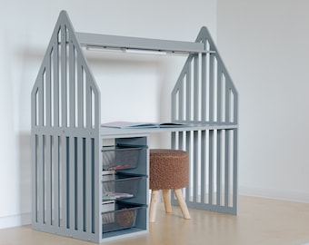 Striped Children's Writing Desk: MDF Toddler Activity Table