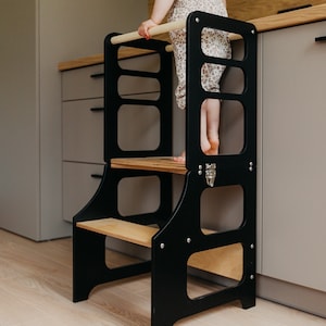 Transformable kitchen tower, Kitchen tower, Foldable kitchen tower, Montessori learning stool, Toddler tower, Toddler learning stool, Table,