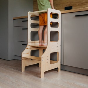 Adjustable kitchen tower, toddler tower, kids kitchen tower, step stool, desk, slide, Montessori furniture, kitchen stool