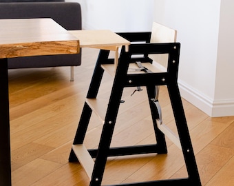 Minimalist Baltic Birch High Chair: Montessori Baby Feeding Stool