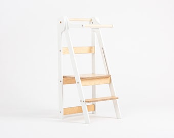 Foldable kitchen tower, Kitchen stool, Kitchen tower, Montessori learning stool, Toddler tower, Toddler learning stool, Table,