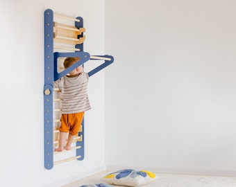 Kletterdreieck Wand Set, Kletterdreieck, Gymnastikwand mit Klimmzugstange, Montessori-Dreieck, Faltbares Dreieck, Spielstation.