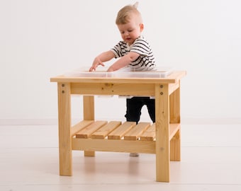 Solid Pine Sensory Table, Montessori Activity Table