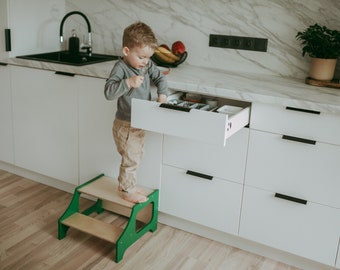 Escabeau, escabeau pour tout-petit, escabeau pour enfants, escabeau pour adultes, tabouret d'apprentissage, tour de cuisine, tabouret de salle de bain, escabeau en bois