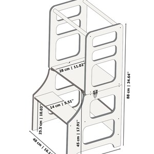 Foldable Kitchen Tower, Montessori Learning Stool, Baltic Birch image 11