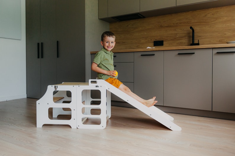 Foldable Kitchen Tower, Montessori Learning Stool, Baltic Birch image 6