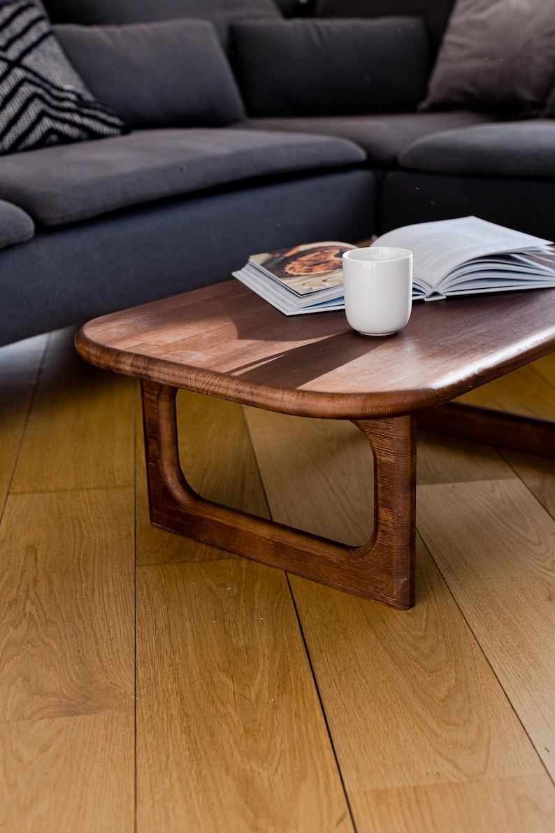 Small Mid Century Modern Pine Coffee Table, Scandinavian Minimalist ...