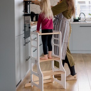 Foldable Kitchen Tower, Montessori Learning Stool, Baltic Birch image 5