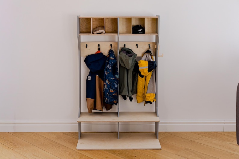 Trägarderob för småbarn: Klädställ för barnkläder Meuble Enfant Kindergarderobe bild 2