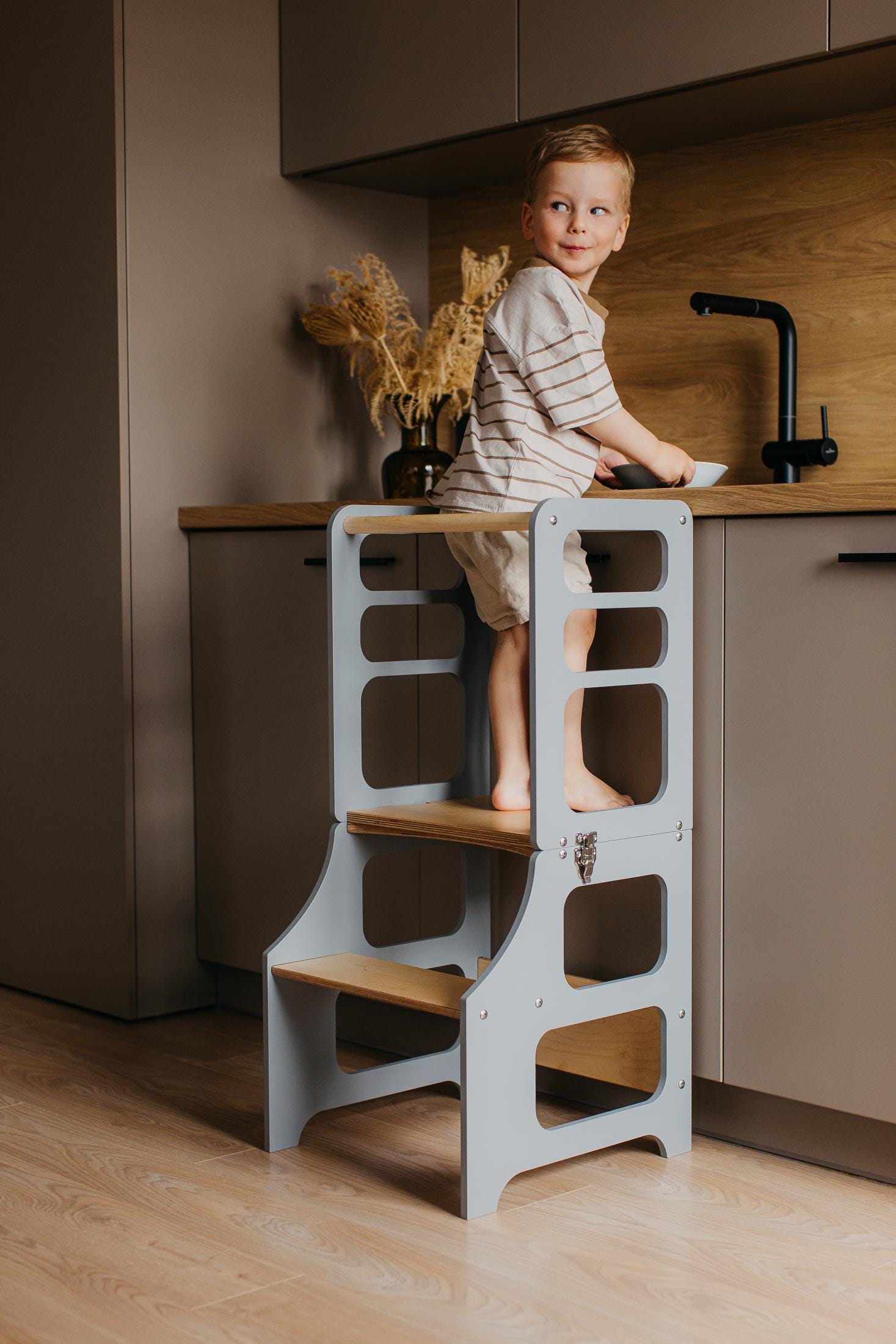 モンテッソーリ】ラーニングタワー・キッチンタワー 子ども踏み台