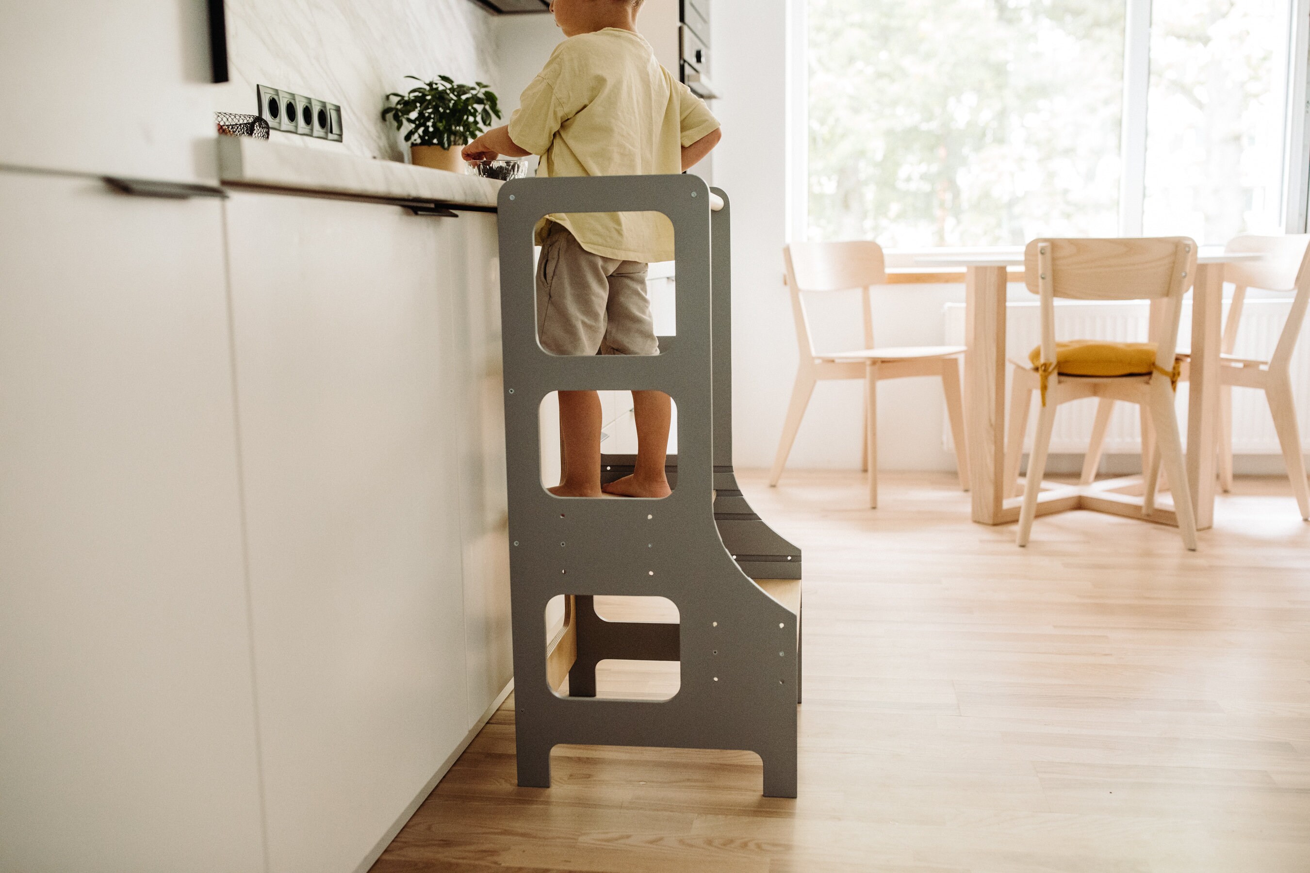 Kitchen Helper Tower Adjustable Toddler Stool Kid Step Etsy Canada