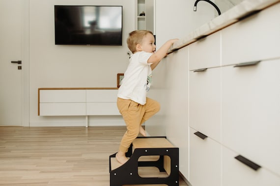 Escabeau, escabeau pour tout-petit, escabeau pour enfants, escabeau pour  adultes, tabouret d'apprentissage, tour de cuisine, tabouret de salle de  bain, escabeau en bois -  France