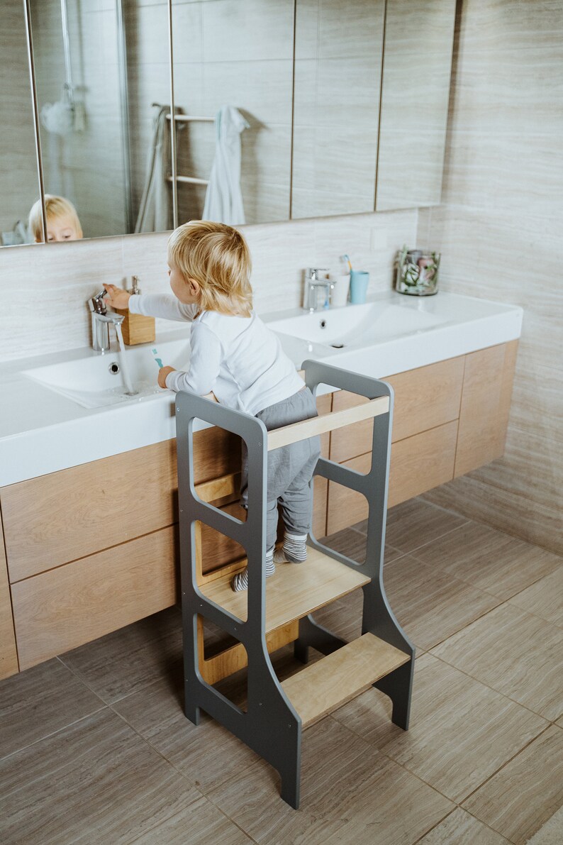 Kitchen Helper Tower Toddler Stool Kid Step Stool Etsy