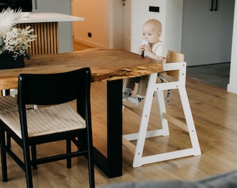 Minimalist Baltic Birch High Chair: Montessori Baby Feeding Stool