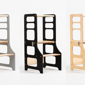 Foldable Kitchen Tower, Montessori Learning Stool, Baltic Birch image 12