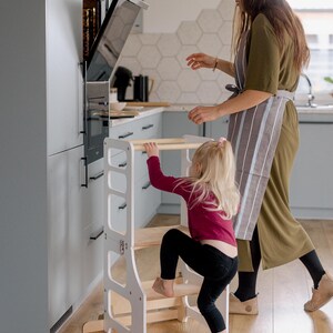 Foldable Kitchen Tower, Montessori Learning Stool, Baltic Birch image 3