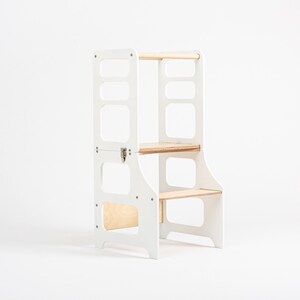 Foldable Kitchen Tower, Montessori Learning Stool, Baltic Birch image 2