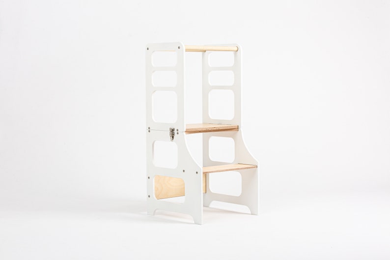 Foldable Kitchen Tower, Montessori Learning Stool, Baltic Birch image 2
