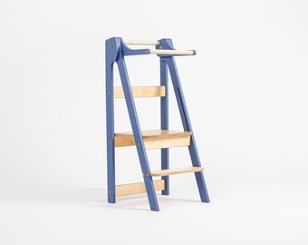 Foldable kitchen tower, Kitchen stool, Kitchen tower, Montessori learning stool, Toddler tower, Toddler learning stool, Table,