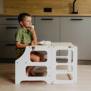 Foldable Kitchen Tower, Montessori Learning Stool, Baltic Birch image 9