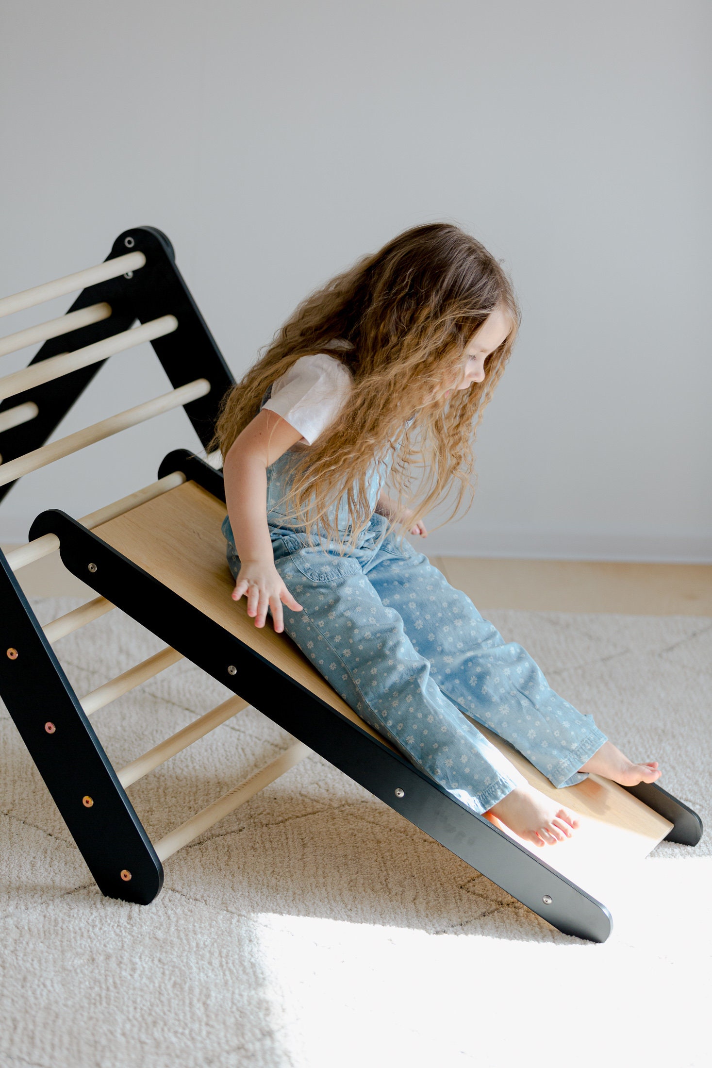 Triángulo De Escalada LARS360 Con Arco Y Tobogán, Madera De Abedul, Plegable, Para Niños De 6 Meses A 7 Años, Fomenta La Motricidad