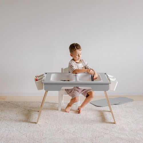 Table sensorielle pour enfants : table d'activités en contreplaqué de bouleau avec couvercles