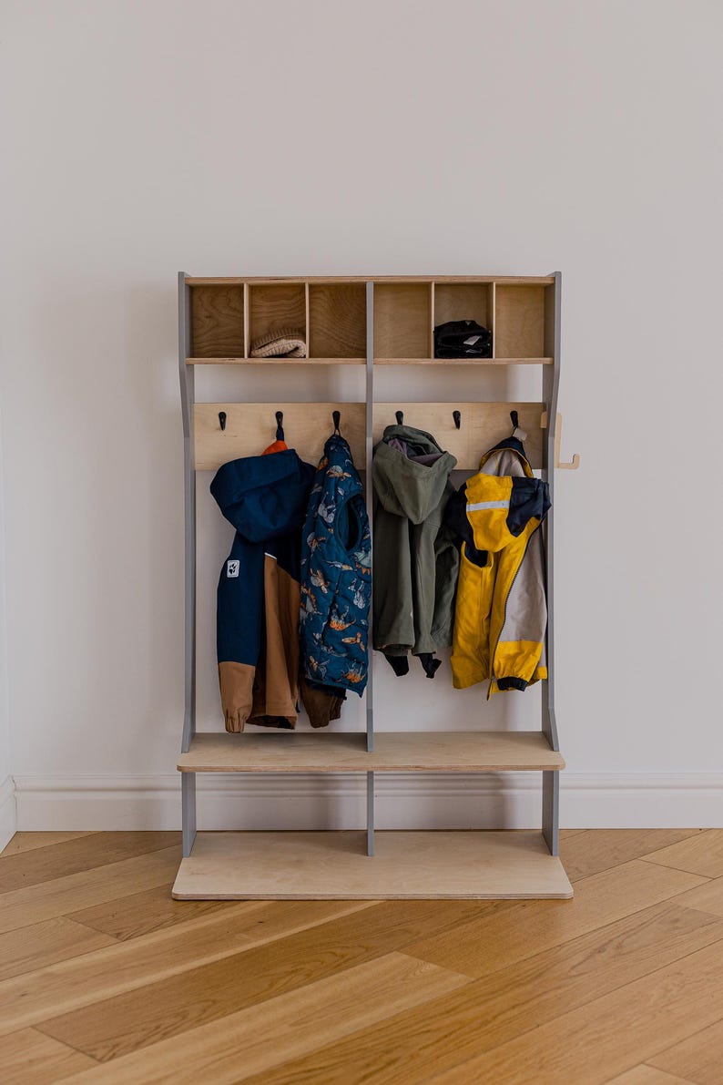 Trägarderob för småbarn: Klädställ för barnkläder Meuble Enfant Kindergarderobe bild 4