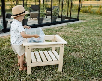 Sensorischer Tisch, Outdoor Sensorischer Tisch, Lerntisch, Aktivitätstisch für Kinder, Kinderspieltisch, Kinderlerntisch, Geschenk für Kinder