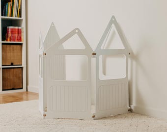 Wooden Zigzag Playhouse: Montessori Indoor Play Fort