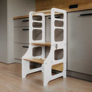 Foldable Kitchen Tower, Montessori Learning Stool, Baltic Birch image 8
