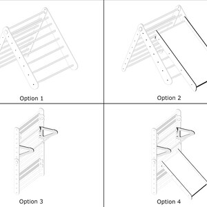 Climbing triangle wall set with slide, gymnastic wall with pullup bar and slid, Montessori triangle, Foldable triangle, Play station. image 10