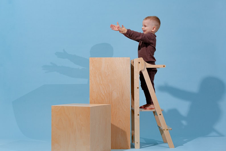 Foldable Baltic Birch Kitchen Tower, Montessori Learning Stool - Etsy