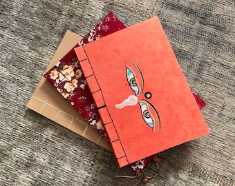 A5 Japanese Binding Journal Notebook Made From Authentic Handmade Nepalese Paper, 100 Pages for 100 Journal Entries - ONLY ONE AVAILABLE