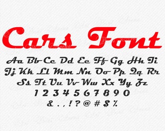 Cars inspired Font svg, Disney Cars inspired SVG font, Cars Alphabet, Cars Letters, Bold Font SVG, Cricut and Silhouette svg, eps, dxf, png