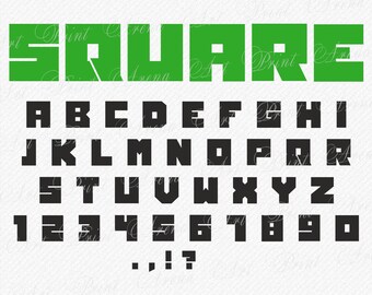 Square Font SVG, SVG Font for DIY projects - Silhouette, Cricut etc.