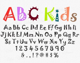 Kids SVG font, Jokerman svg, Joker man svg,Funny svg font, ABC Kids svg , Kids Alphabet, Cricut and Silhouette - svg, eps, dxf, png