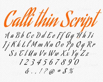 Calligraphy SVG Font - Thin SVG Script