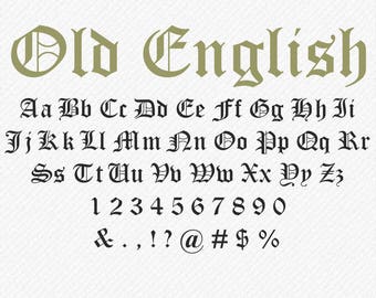 Old English Font SVG, Old English Script, Old English Monogram SVG, Cricut and Silhouette - svg, eps, dxf, png