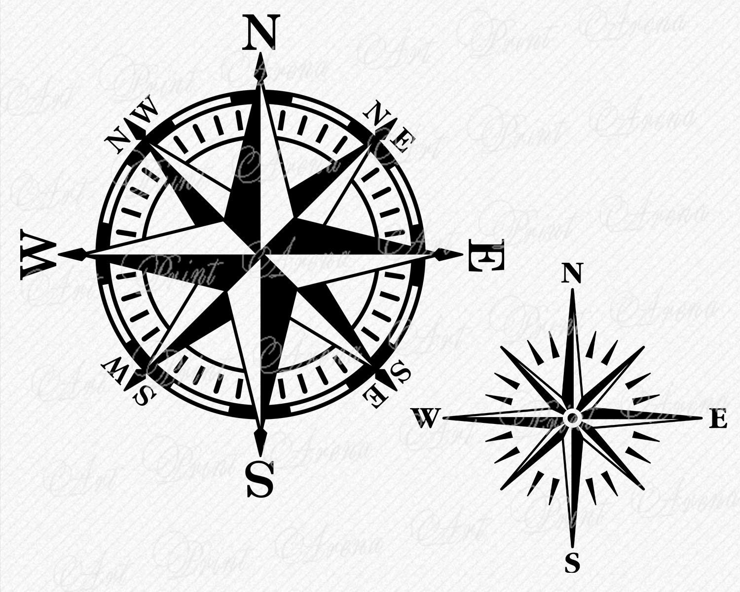 Download Compass Rose SVG files Compass vector and clipart files | Etsy