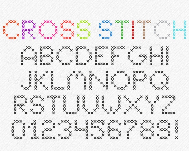 Download Cross Stitch Font Svg Christmas Alphabet Svg Monogram Svg ...