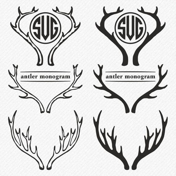 Download Antler Monogram Svg Deer Monogram Deer Antler Svg Vector Etsy
